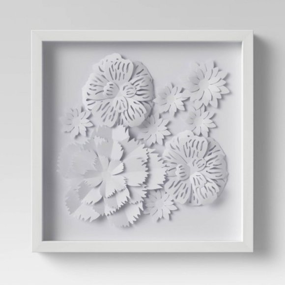 Threshold Other - NWT Threshold™ Flower Shadowbox Framed Art, White